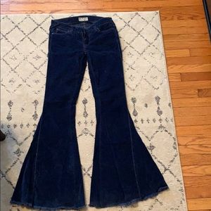 free people navy corduroy flare jeans